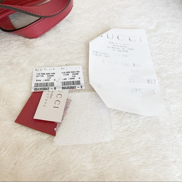 NWT Authentic Gucci Imprime GG Small Joy Zip Tote Waterproof Red - Picture 9 of 9